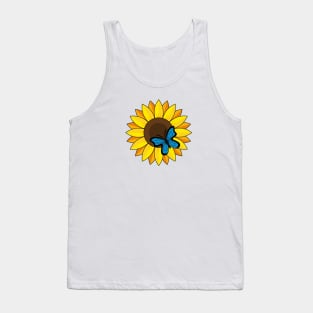 Sunflower and Blue Butterfly Tank Top